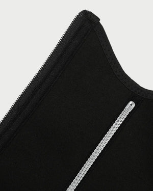 Black Latex Double Belt Waist Trainer | Under Bust Support & Tummy Control curvify.me