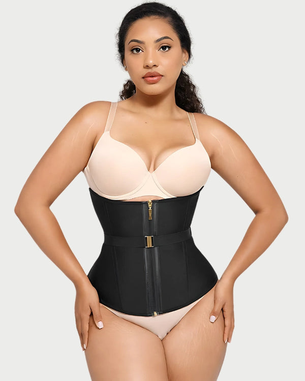 Adjustable Latex Waist Trainer | 10 Steel Bones & Cotton-Lined curvify.me