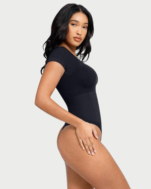 Eco-Friendly Chest Support Shaping Bodysuit | Tummy Control & Thong Style curvify.me