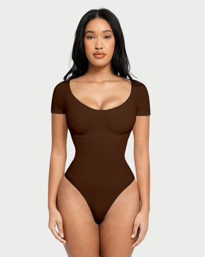 Eco-Friendly Chest Support Shaping Bodysuit | Tummy Control & Thong Style curvify.me
