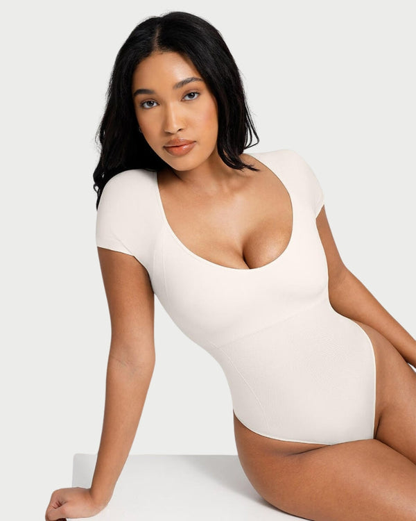 Eco-Friendly Chest Support Shaping Bodysuit | Tummy Control & Thong Style curvify.me