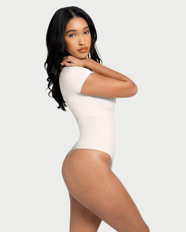 Eco-Friendly Chest Support Shaping Bodysuit | Tummy Control & Thong Style curvify.me