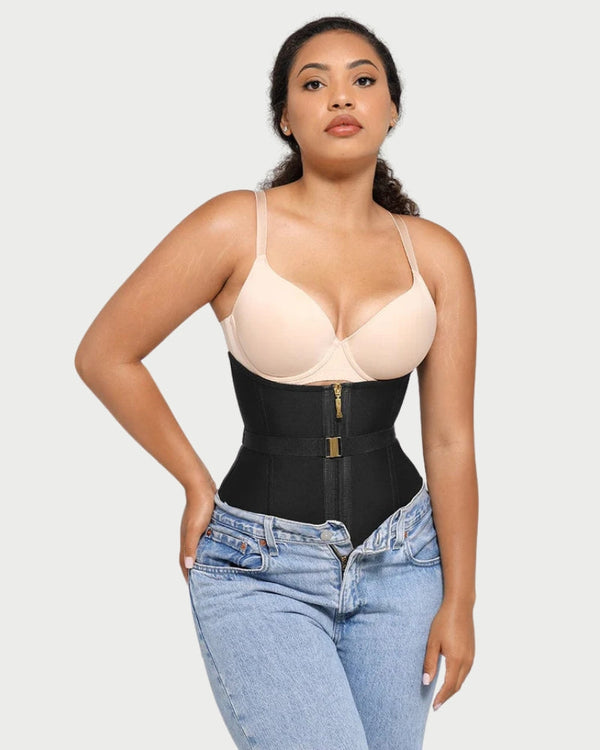 Adjustable Latex Waist Trainer | 10 Steel Bones & Cotton-Lined curvify.me