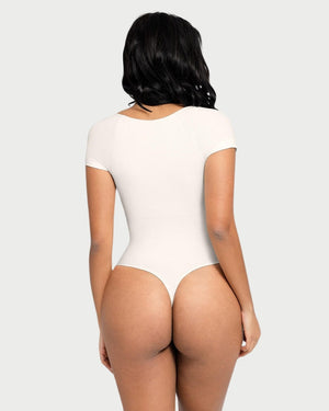 Eco-Friendly Chest Support Shaping Bodysuit | Tummy Control & Thong Style curvify.me