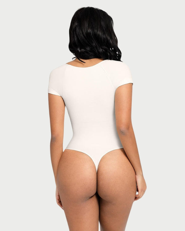 Eco-Friendly Chest Support Shaping Bodysuit | Tummy Control & Thong Style curvify.me
