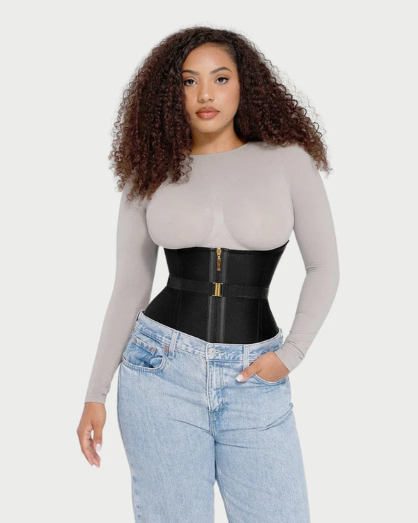 Adjustable Latex Waist Trainer | 10 Steel Bones & Cotton-Lined curvify.me