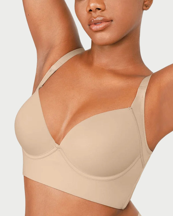 Full Coverage Push-Up Bra | Hide Back Fat & Sculpting Uplift Support curvify.me