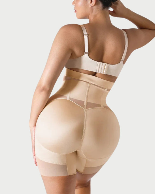 High-Waisted Mesh Shaping Shorts | Tummy Control & Butt Lift curvify.me