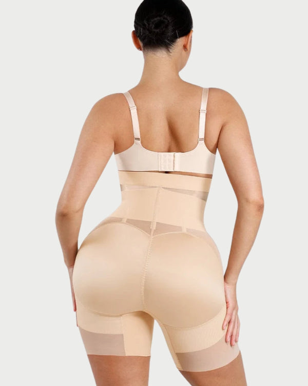 High-Waisted Mesh Shaping Shorts | Tummy Control & Butt Lift curvify.me