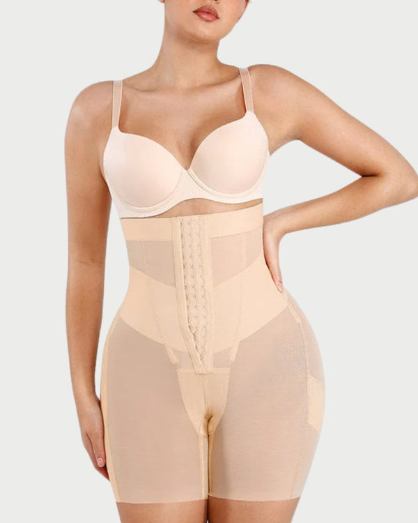 High-Waisted Mesh Shaping Shorts | Tummy Control & Butt Lift curvify.me
