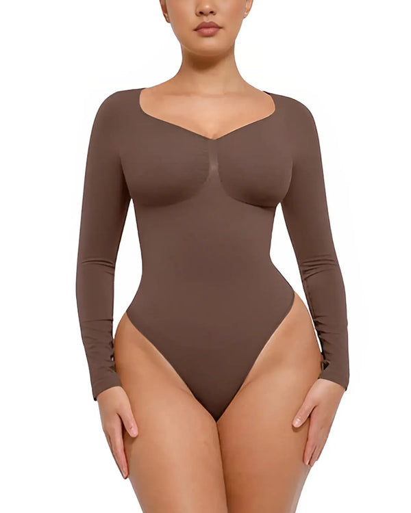 LuxeContour Long Sleeve Chest Support Bodysuit
