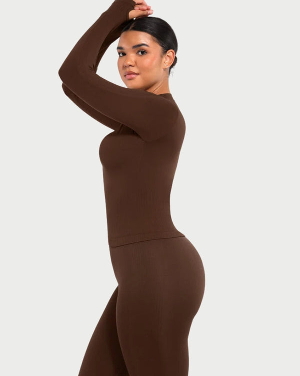 Seamless Full Zipper Running Top | Waist Control & Thumb Holes curvify.me
