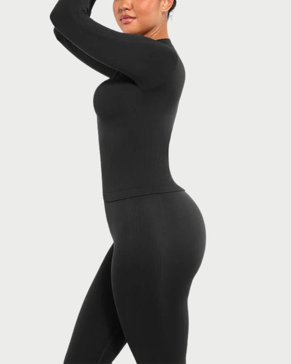 Seamless Full Zipper Running Top | Waist Control & Thumb Holes curvify.me