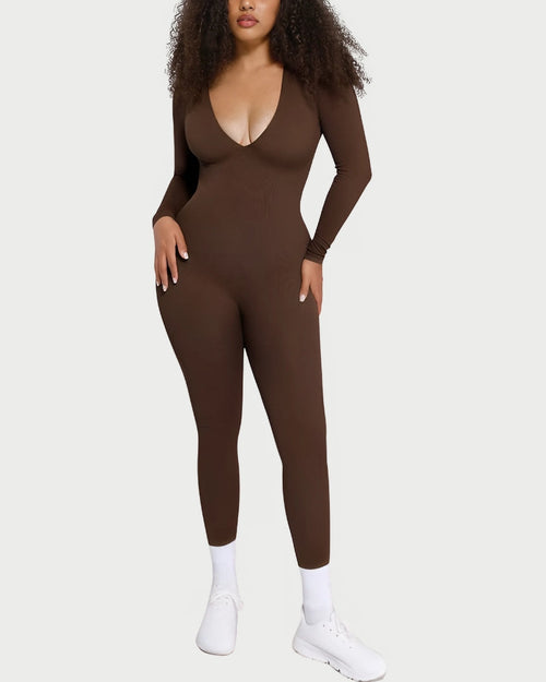 Seamless Waist Cinching Catsuit | Tummy Control & Bra-Free Support curvify.me