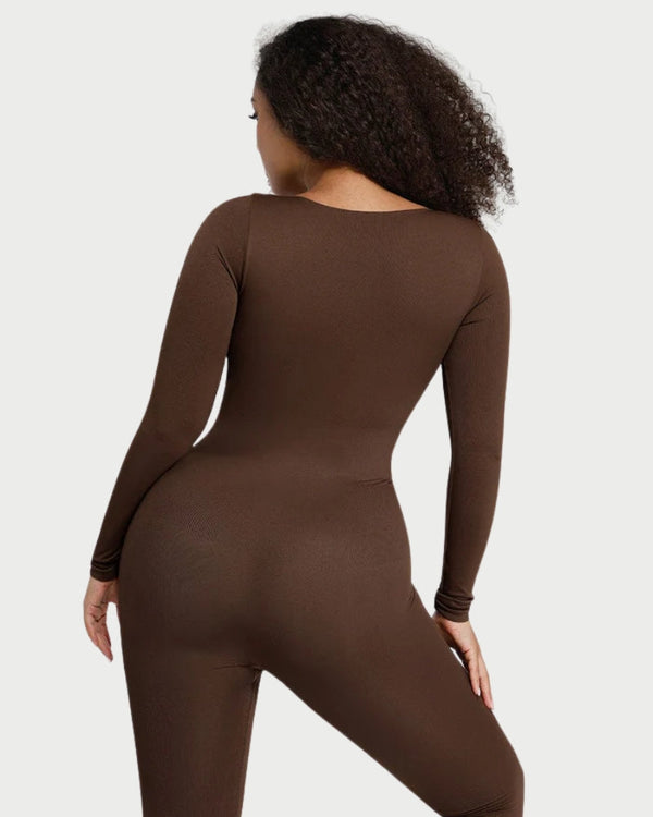 Seamless Waist Cinching Catsuit | Tummy Control & Bra-Free Support curvify.me