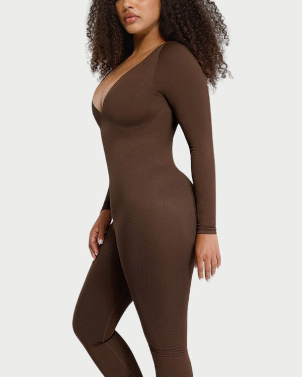 Seamless Waist Cinching Catsuit | Tummy Control & Bra-Free Support curvify.me
