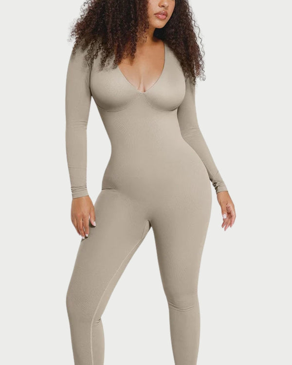 Seamless Waist Cinching Catsuit | Tummy Control & Bra-Free Support curvify.me