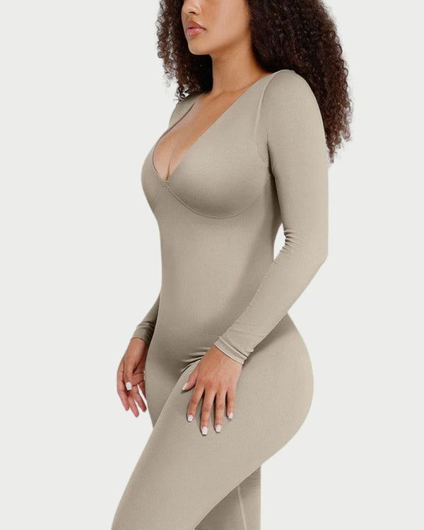 Seamless Waist Cinching Catsuit | Tummy Control & Bra-Free Support curvify.me