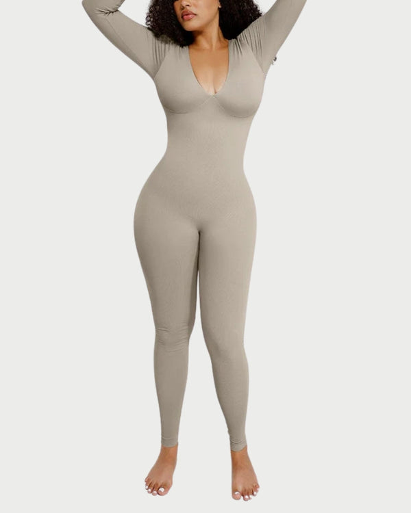 Seamless Waist Cinching Catsuit | Tummy Control & Bra-Free Support curvify.me