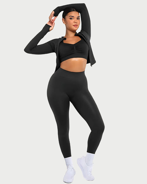 Slimming High-Waisted Yoga Leggings | Seamless Leg Shaping & Waist Definition curvify.me