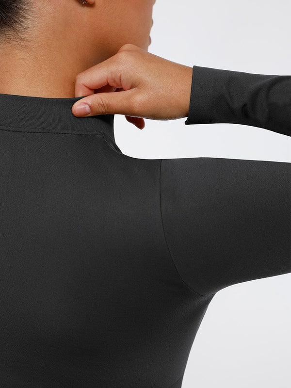 Seamless Long Sleeve Zipper Thong Bodysuit – High-Stretch, Shaping & Comfortable for Women